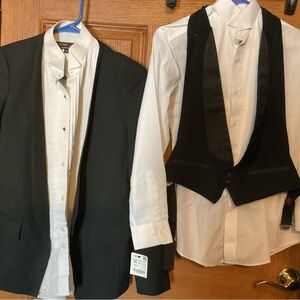 Womens black Blazer and Vest Set